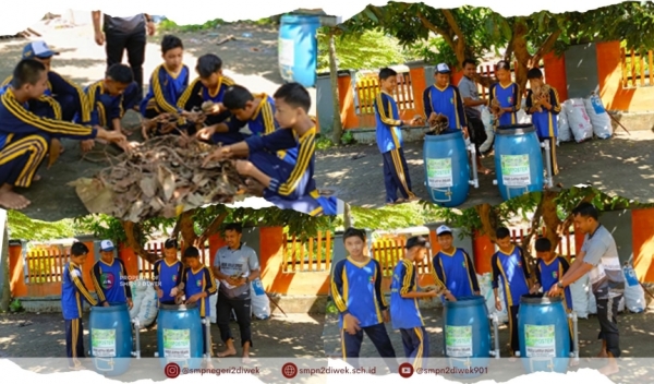 Belajar Membuat Pupuk Kompos, SMP Negeri 2 Diwek Siap Menjaga Lingkungan 